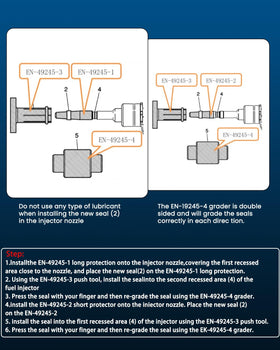 DPTOOL removing fuel injector rail on engine, prevents injector bore damage and twisting