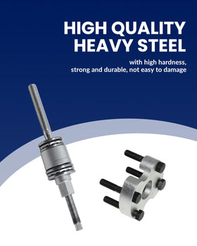 DPTOOL label and stamped specs showing model compatibility and warranty benefit