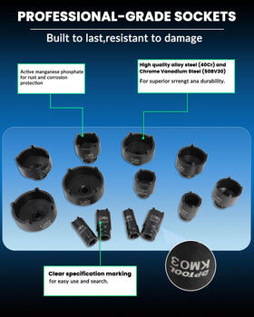 DPTOOL organized plastic case keeping sockets secure and portable