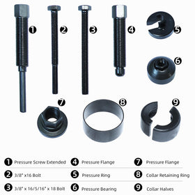 DPTOOL pulley puller components laid out for quick selection and faster jobs