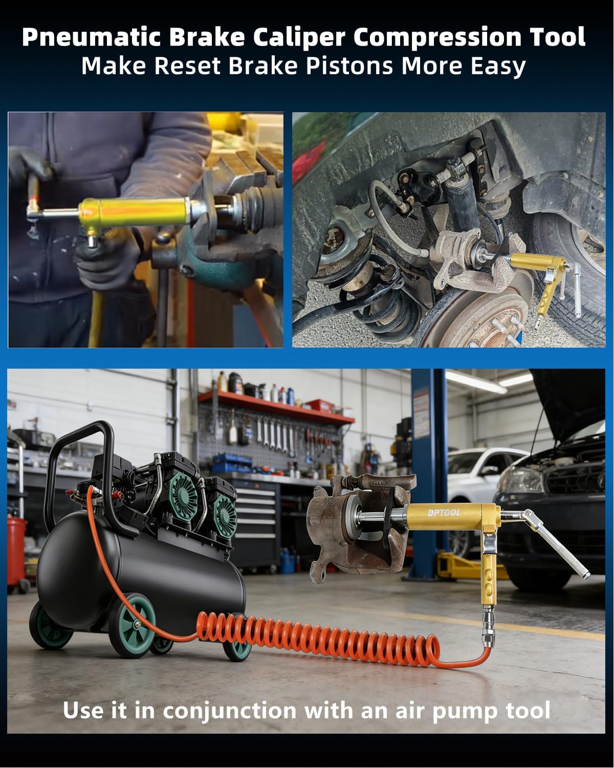 DPTOOL close-up of carbon steel pump body highlighting durable construction and strength