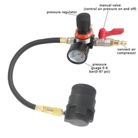 DPTOOL regulator and red valve detail showing safe control and pressure release
