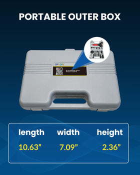 DPTOOL kit in hand for scale showing compact size and shop convenience