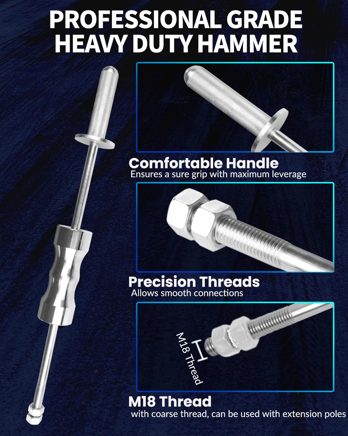 DPTOOL size comparison with ruler illustrates 19.5-inch length for extra momentum