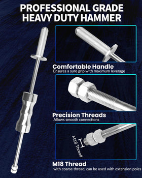 DPTOOL size comparison with ruler illustrates 19.5-inch length for extra momentum