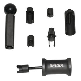 DPTOOL slide hammer attached to puller removing a stuck injector safely