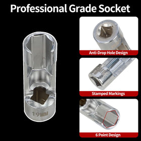 DPTOOL socket engaged on diesel injector line demonstrating safe access