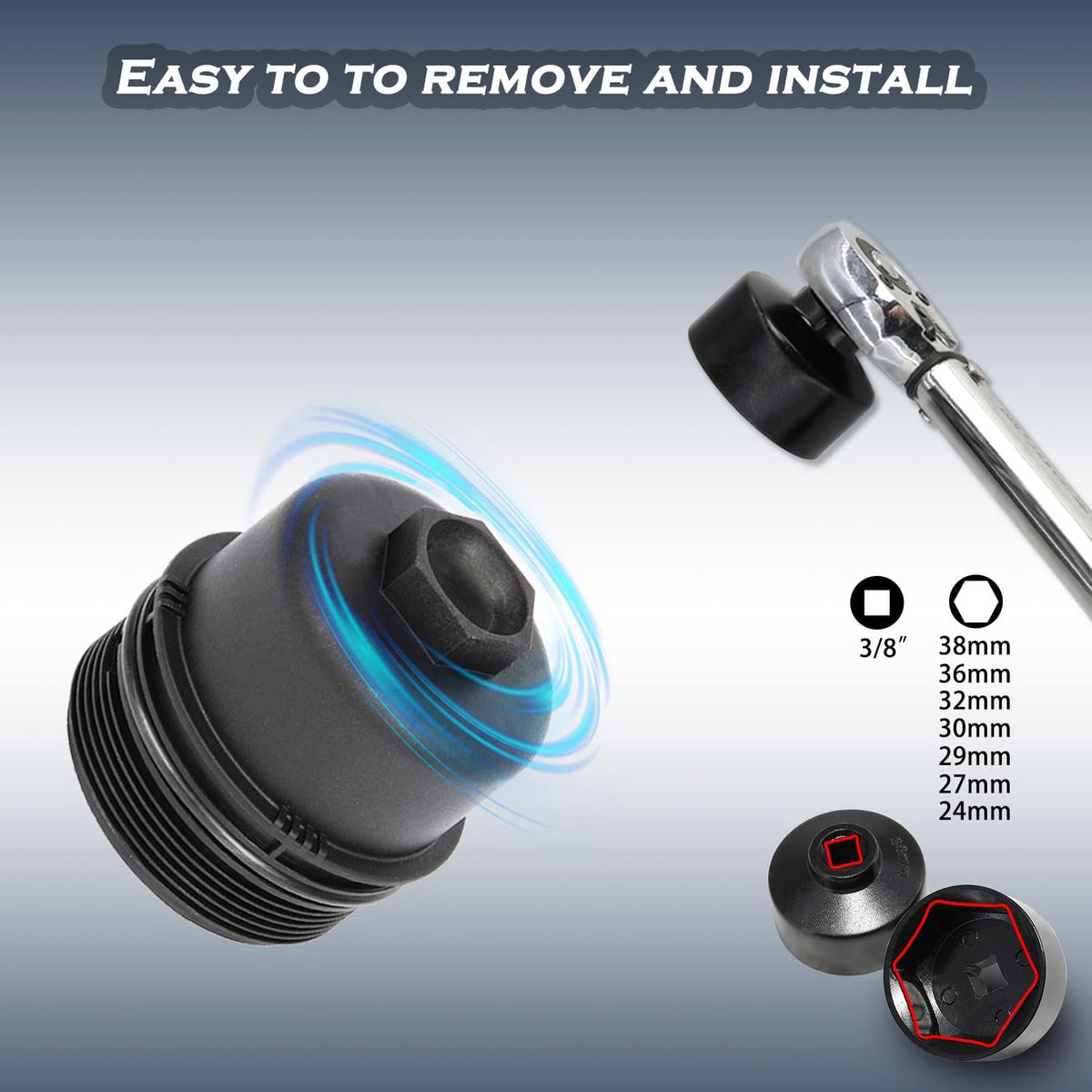 DPTOOL molded storage case open with sockets for organized transport