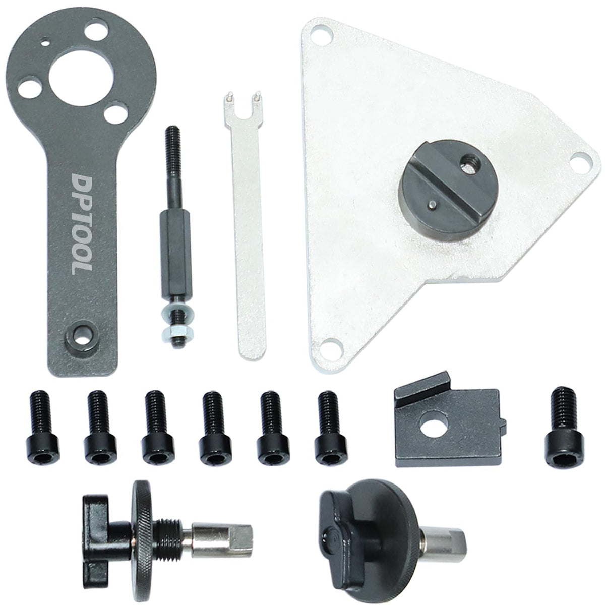 DPTOOL tools laid out flat showing all pieces for quick inventory and workshop readiness