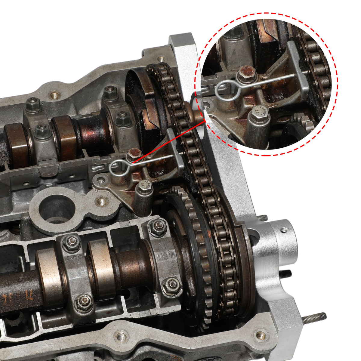 DPTOOL VANOS compressed air connection and turning wrench showing controlled VANOS handling benefit