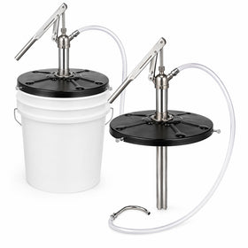 DR. tuer front assembly mounted on a 5-gallon pail showing stable fit and secure locking