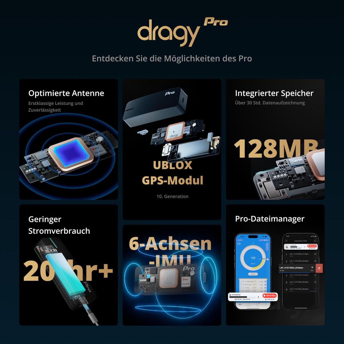 Dragy Pro side profile with included mount demonstrating compact setup