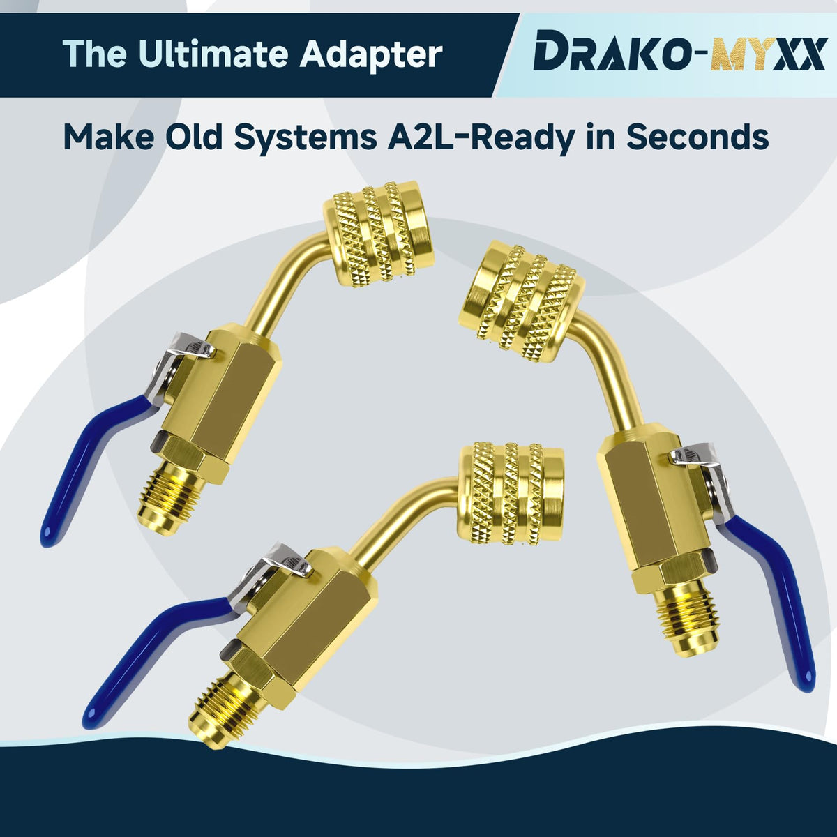 Drako-Myxx adapter connected to HVAC hose demonstrating faster hookups benefit