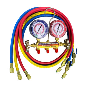 Drako-Myxx front manifold show clear gauges and valve layout for quick readings