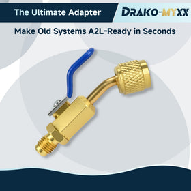 Drako-Myxx hand operating the ball valve showing easy quarter-turn control