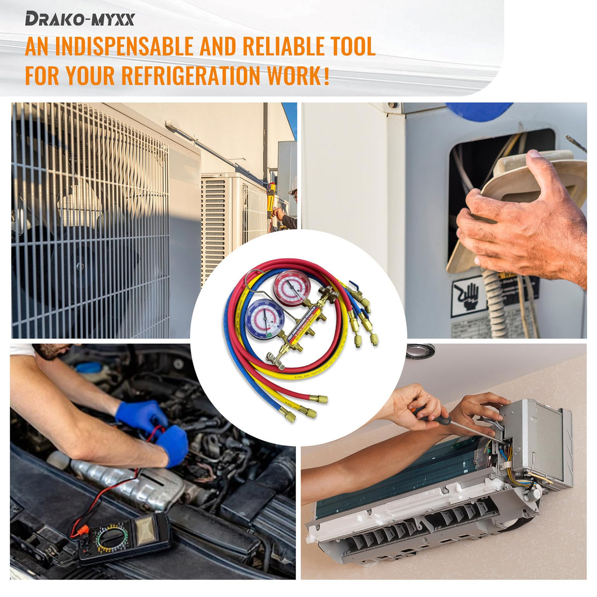 Drako-Myxx label showing refrigerant compatibility to avoid hookup errors