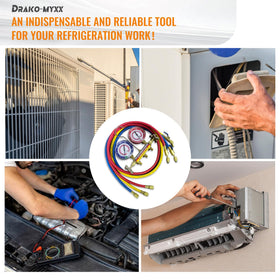 Drako-Myxx label showing refrigerant compatibility to avoid hookup errors