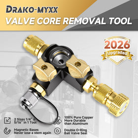 Drako-Myxx magnetic cap detail securing valve cores to prevent lost parts on job