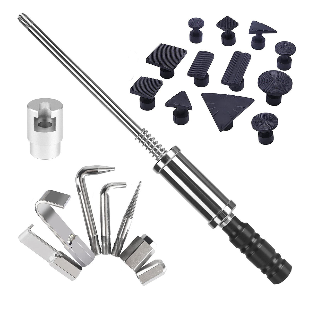 DRAMLOR slide hammer front view showing durable build and easy grip benefit