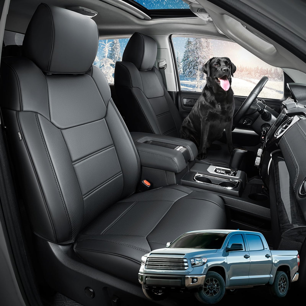 DrCarNow front seats fitted with full black covers showing clean look and protection