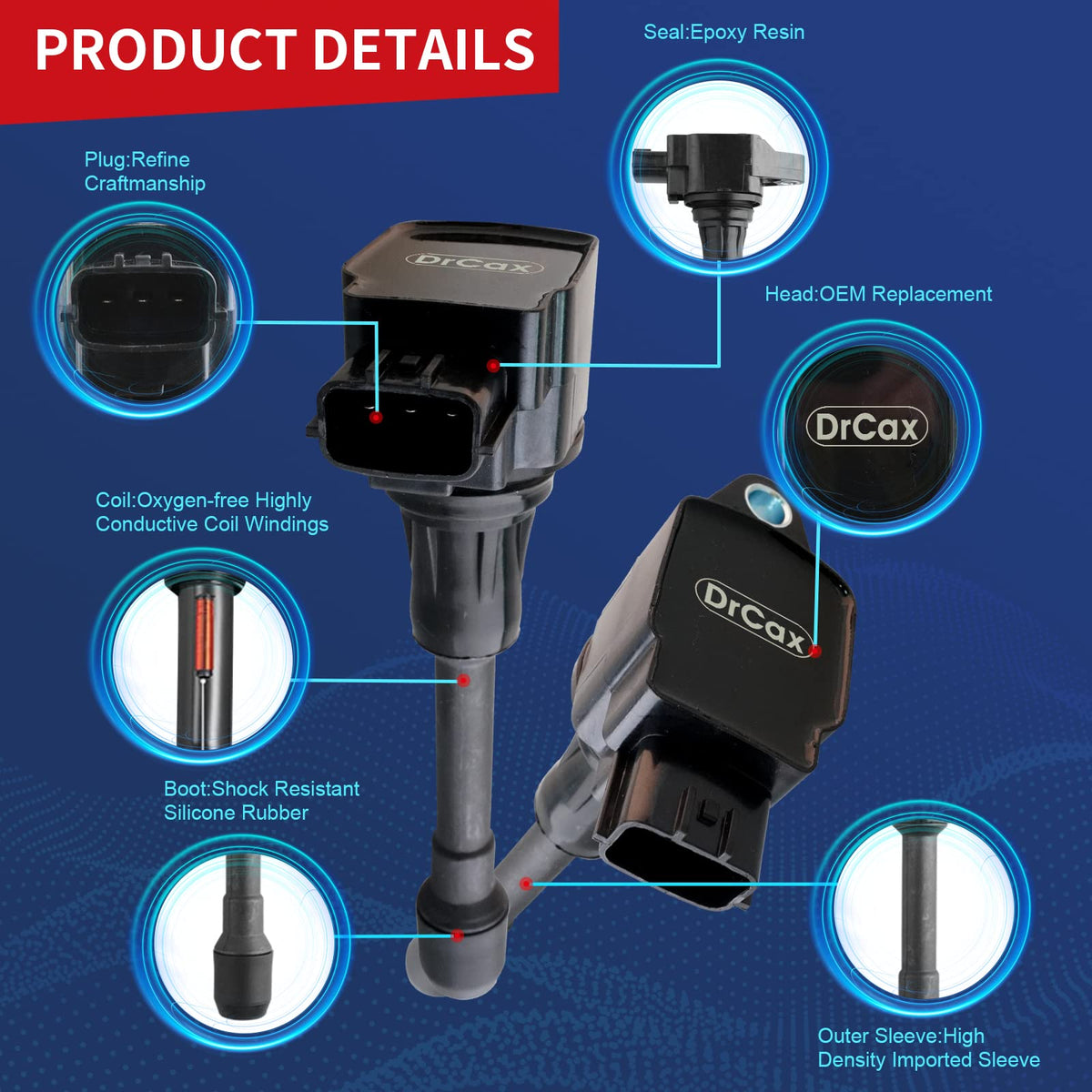DrCax ignition coil bottom mounting detail displays bolt points for easy installation