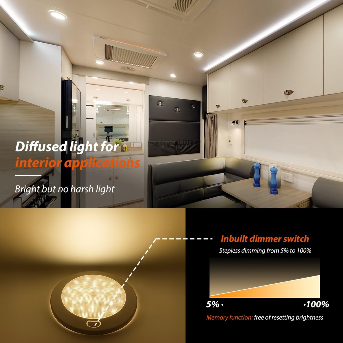 Dream lighting aluminum base detail highlighting heat dissipation and durable construction