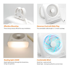 Dream lighting fan motor close-up showing thermal protection and durable construction benefit