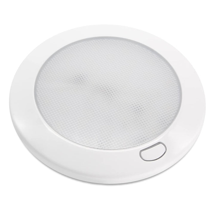 Dream lighting front view of 5-inch RV ceiling light showing clean flush mount and soft glow