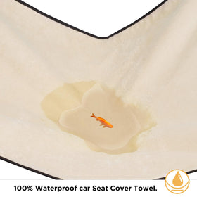 DREAMANIA size and coverage demo illustrates fit on standard front seat