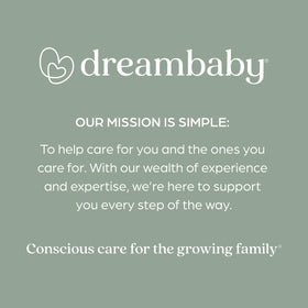 Dreambaby inset cup holder securing a drink to reduce tipping on trips