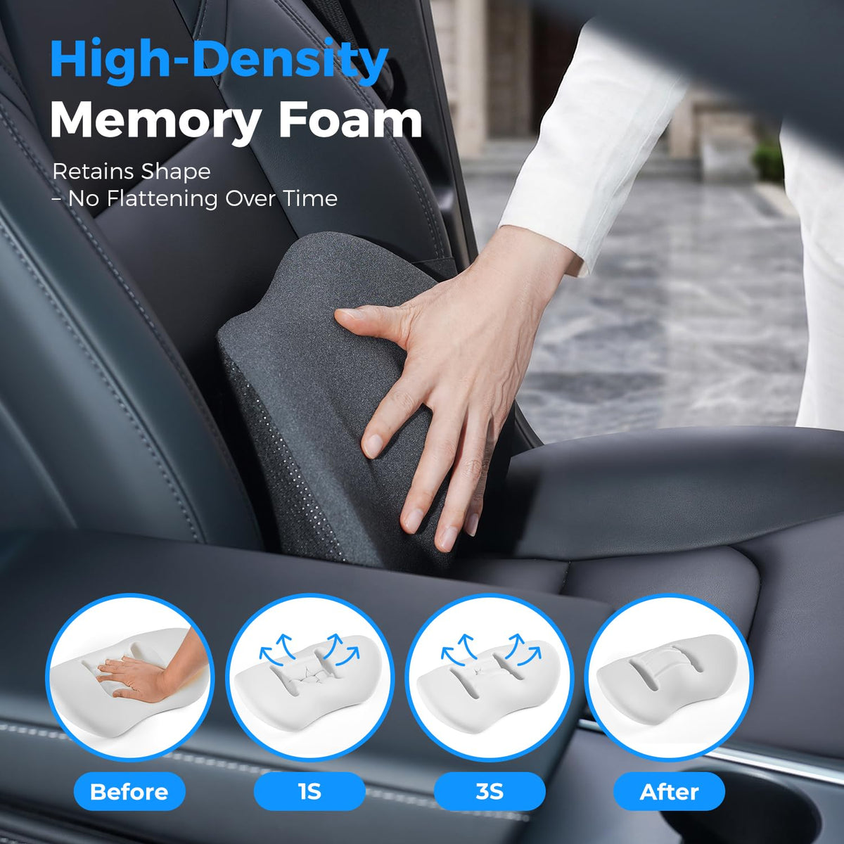 Dreamer Car cutaway of memory foam demonstrating durable support and long-lasting shape