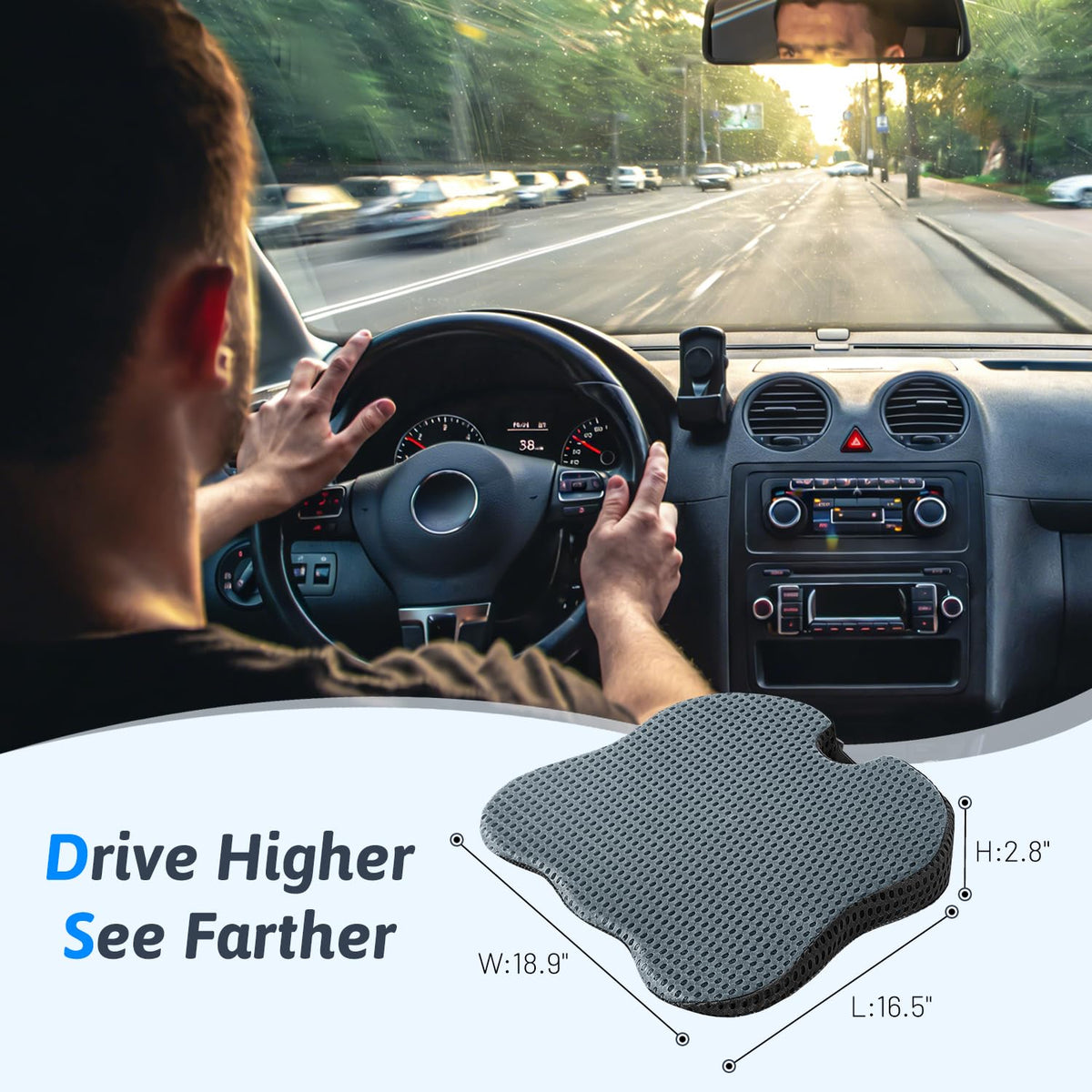 Dreamer Car side profile highlighting wedge shape and improved posture benefit