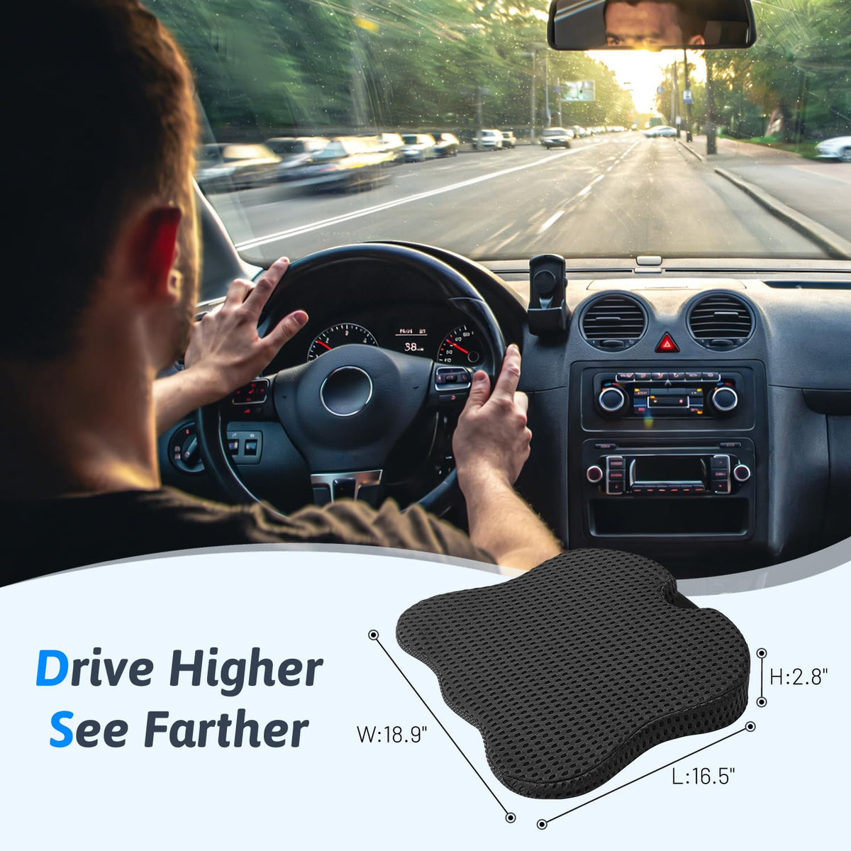 Dreamer Car close-up of dense memory foam providing pressure relief