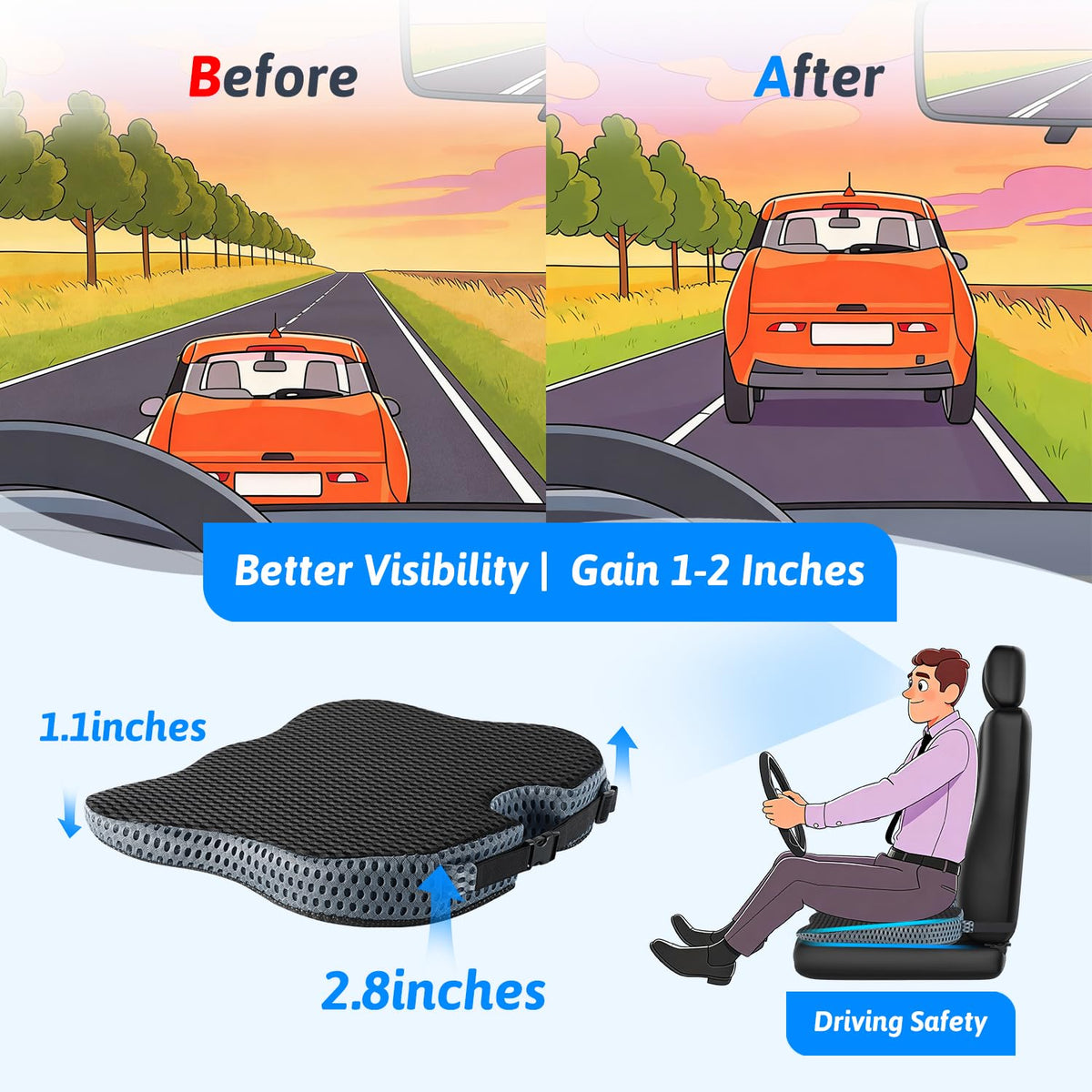 Dreamer Car close-up of high-density memory foam texture for firm comfort