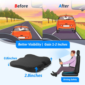 Dreamer Car cushion installed on driver seat increasing comfort and visibility