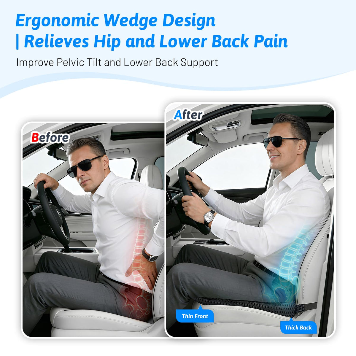 Dreamer Car non-slip rubber base securing cushion during drives