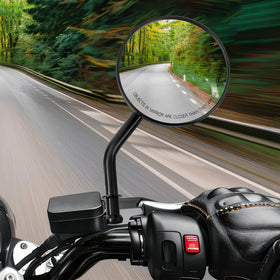 DREAMIZER mirror pivoting on 5-inch stem showing easy angle adjustment benefit