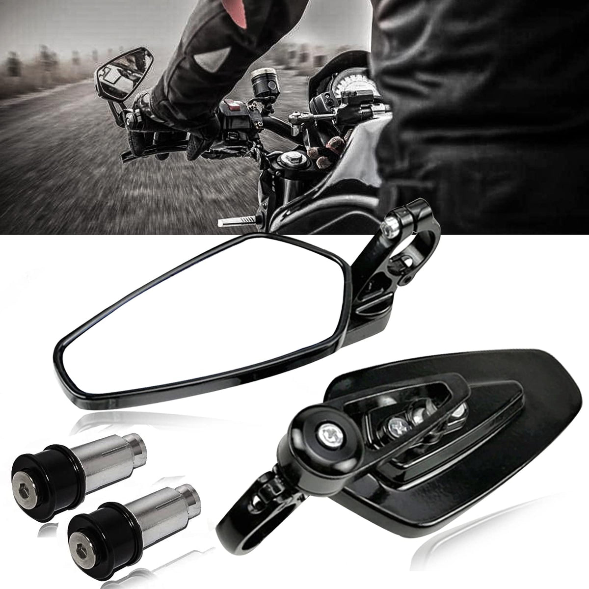 DREAMIZER front view showing compact bar end mirror for stylish visibility