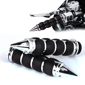 DREAMIZER front view of chrome spiked grips showing sleek finish and upgrade benefit