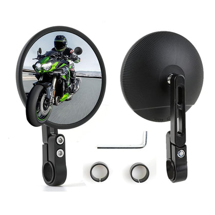 DREAMIZER front view mirror installed showing clean profile and improved visibility
