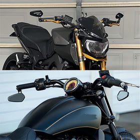 DREAMIZER installed on a sport bike in traffic highlighting safer awareness