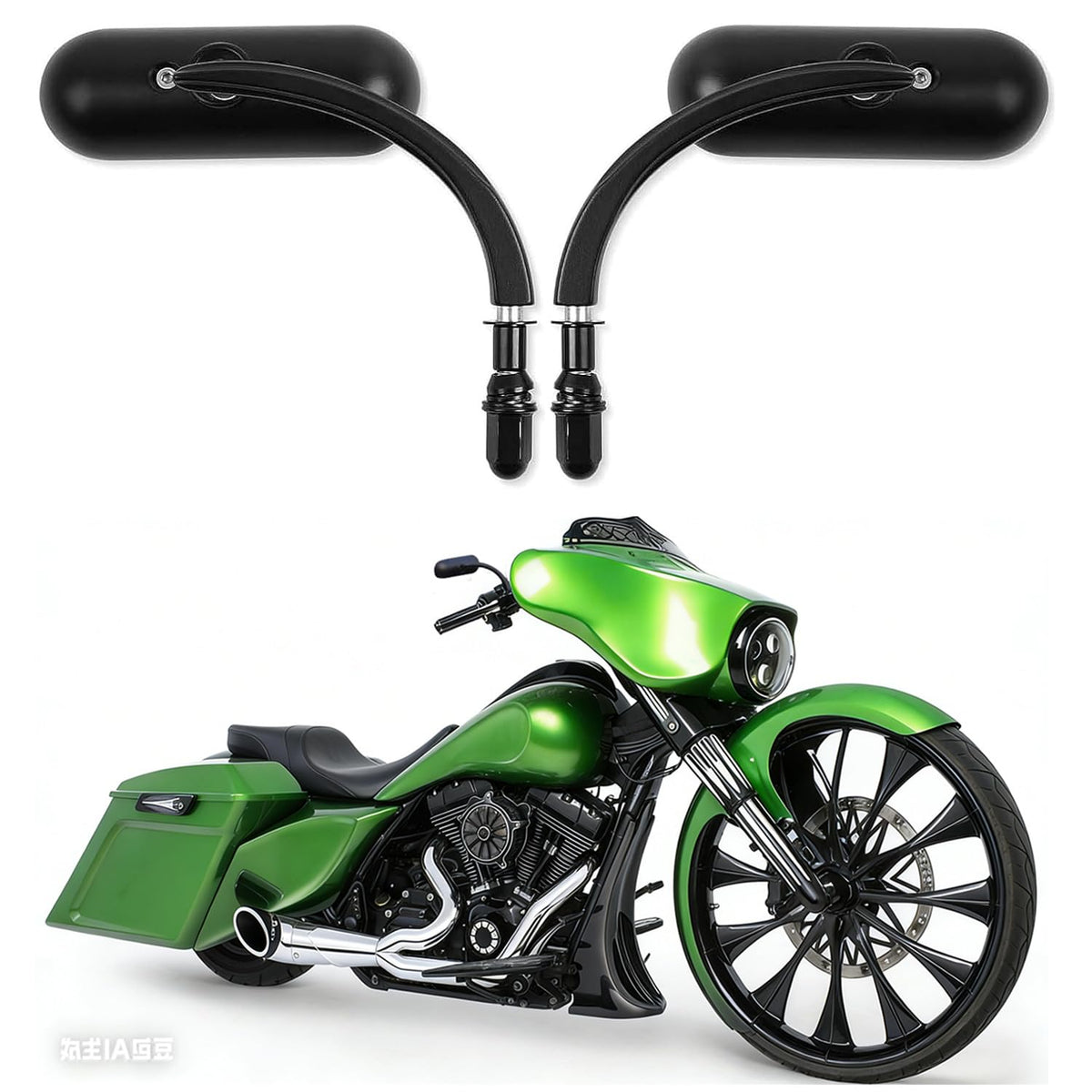DREAMIZER front view of oval mirrors showing broad vision benefit