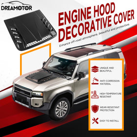 DREAMOTOR side profile of scoop showing low-profile fit and improved hood aerodynamics