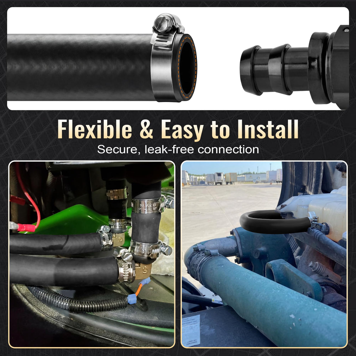 Dreyoo installed hose on heater core demonstrating correct routing and reliability