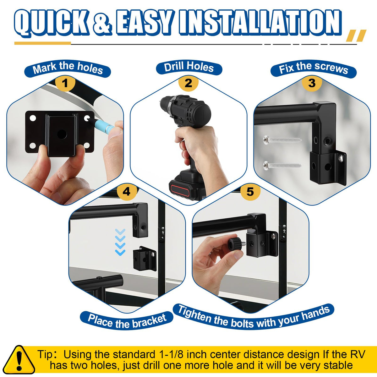 Dreyoo installed on right side of door showing tool-free rotation and secure lock benefit