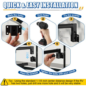 Dreyoo installed on right side of door showing tool-free rotation and secure lock benefit