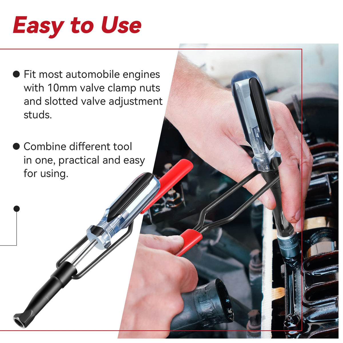 Dreyoo valve tool blade profile visibility showing alignment window for accurate engagement