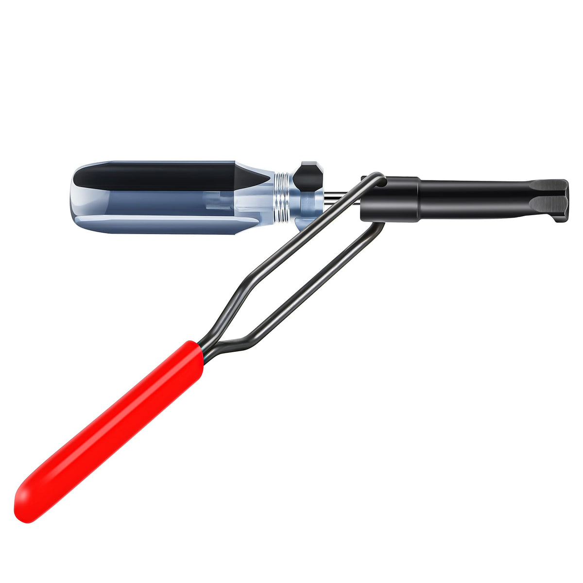 Dreyoo valve tool front view showing jam nut socket and integrated screwdriver for precise adjustments