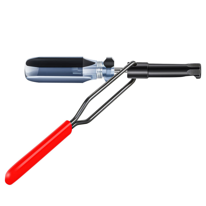 Dreyoo valve tool front view showing jam nut socket and integrated screwdriver for precise adjustments