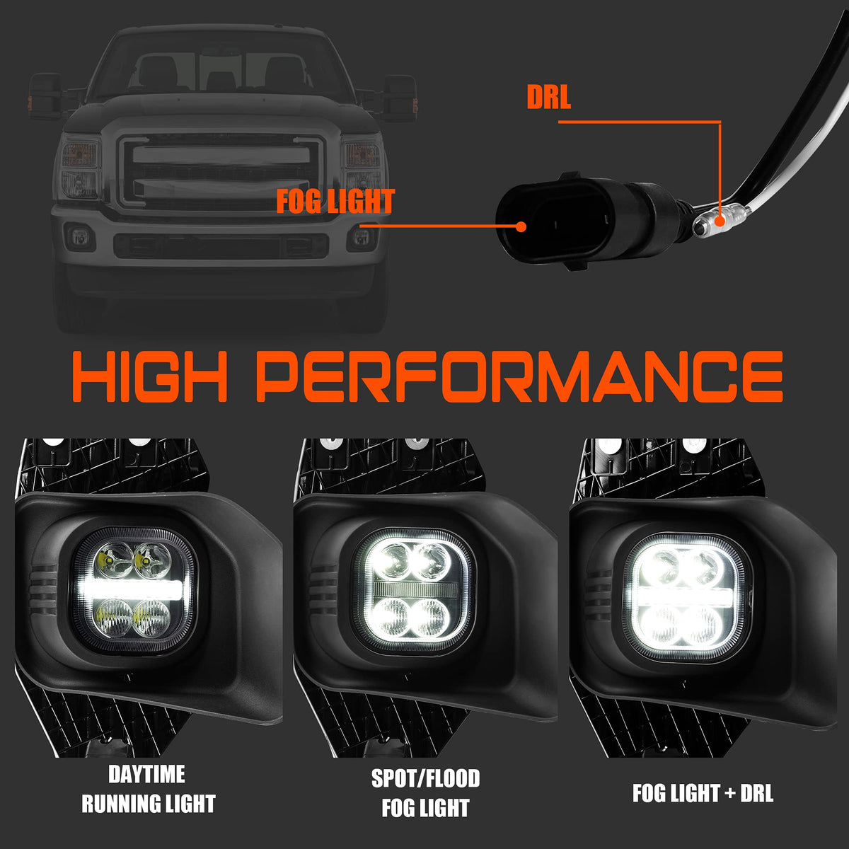 DRFG LED daytime running light close-up highlighting modern appearance